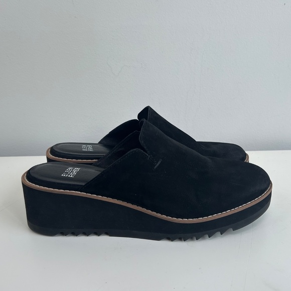Eileen Fisher Loti Black Nubuck Wedge/Mule Size 8.5 - Picture 2 of 7